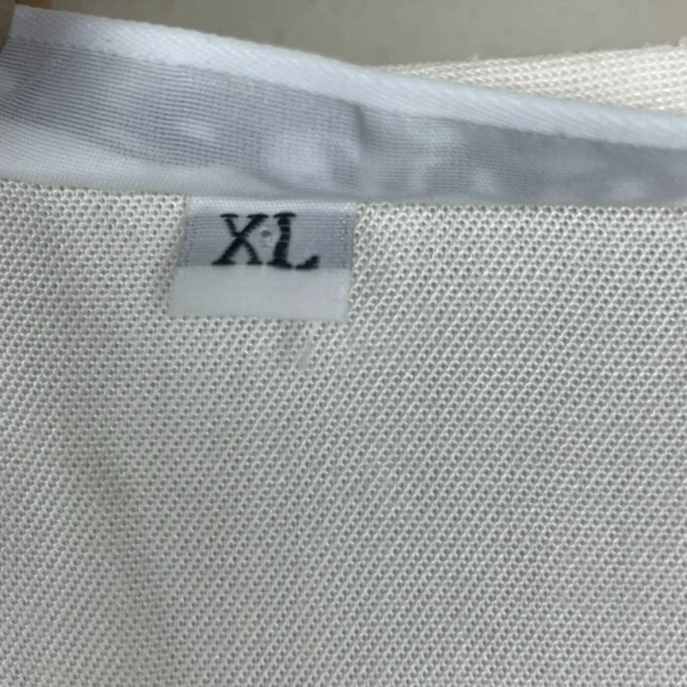 Bryn Walker XL White Asymmetrical Tunic Top 100% Tencel Sleeveless USA - Picture 3 of 4